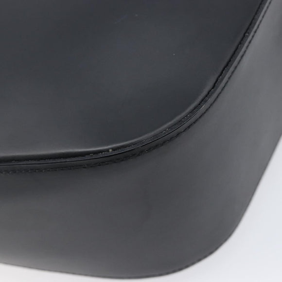 BURBERRY Shoulder Bag Leather Black Silver Auth 206802
