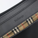 BURBERRY Shoulder Bag Leather Black Silver Auth 206802-18