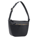 BURBERRY Shoulder Bag Leather Black Silver Auth 206802-1