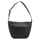 BURBERRY Shoulder Bag Leather Black Silver Auth 206802-13