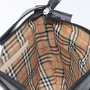 BURBERRY Shoulder Bag Leather Black Silver Auth 206802-20