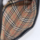 BURBERRY Shoulder Bag Leather Black Silver Auth 206802-26