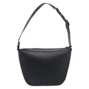 BURBERRY Shoulder Bag Leather Black Silver Auth 206802-2