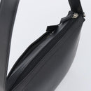 BURBERRY Shoulder Bag Leather Black Silver Auth 206802-6