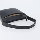 BURBERRY Shoulder Bag Leather Black Silver Auth 206802-7