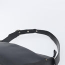 BURBERRY Shoulder Bag Leather Black Silver Auth 206802-14
