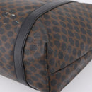 CELINE Macadam Canvas Tote Bag PVC Leather Black Gold Auth 206804-12