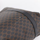 CELINE Macadam Canvas Tote Bag PVC Leather Black Gold Auth 206804-14