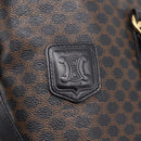 CELINE Macadam Canvas Tote Bag PVC Leather Black Gold Auth 206804-16