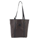 CELINE Macadam Canvas Tote Bag PVC Leather Black Gold Auth 206804-2