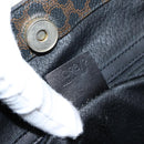 CELINE Macadam Canvas Tote Bag PVC Leather Black Gold Auth 206804-23