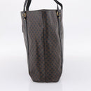 CELINE Macadam Canvas Tote Bag PVC Leather Black Gold Auth 206804-5