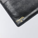 CHANEL Long Wallet Caviar Skin Black Gold CC Auth 206812-17