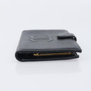 CHANEL Long Wallet Caviar Skin Black Gold CC Auth 206812-3