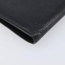 CHANEL Long Wallet Caviar Skin Black Gold CC Auth 206812-14