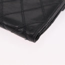 CHANEL Bicolore Compact Wallet Lamb Skin Black Gold CC Auth 206819-16