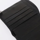 CHANEL Bicolore Compact Wallet Lamb Skin Black Gold CC Auth 206819-19