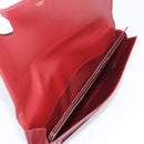Cartier Clutch Bag Shoulder Bag Leather 2 Set Bordeaux Gold Tone Auth 206820-13
