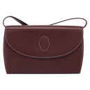 Cartier Clutch Bag Shoulder Bag Leather 2 Set Bordeaux Gold Tone Auth 206820-2