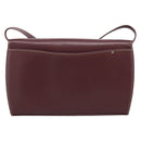 Cartier Clutch Bag Shoulder Bag Leather 2 Set Bordeaux Gold Tone Auth 206820-3