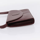 Cartier Clutch Bag Shoulder Bag Leather 2 Set Bordeaux Gold Tone Auth 206820-4