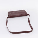 Cartier Clutch Bag Shoulder Bag Leather 2 Set Bordeaux Gold Tone Auth 206820-5