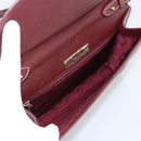 Cartier Clutch Bag Shoulder Bag Leather 2 Set Bordeaux Gold Tone Auth 206820-7