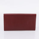 Cartier Clutch Bag Shoulder Bag Leather 2 Set Bordeaux Gold Tone Auth 206820-9