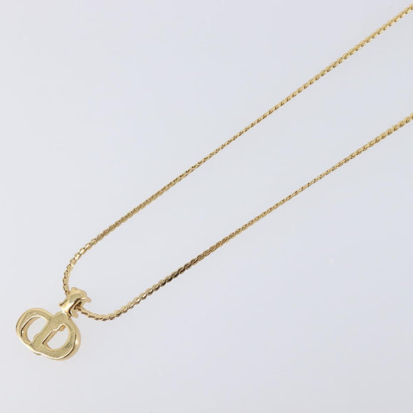 Christian Dior Necklace Metal 2 Set Gold Tone Auth 206829