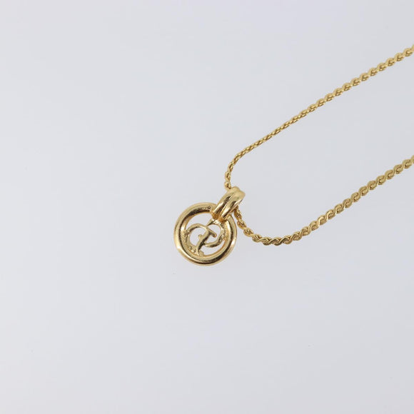 Christian Dior Necklace Metal 2 Set Gold Tone Auth 206829