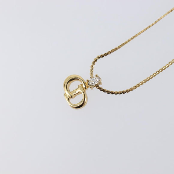 Christian Dior Necklace Metal 2 Set Gold Tone Auth 206829