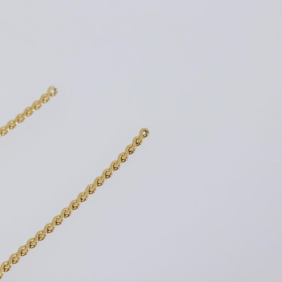 Christian Dior Necklace Metal 2 Set Gold Tone Auth 206829