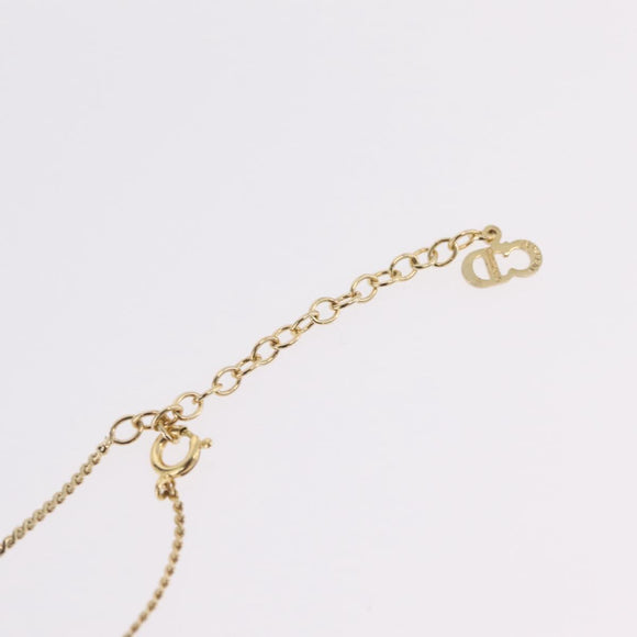 Christian Dior Necklace Metal Gold Tone Auth 206830