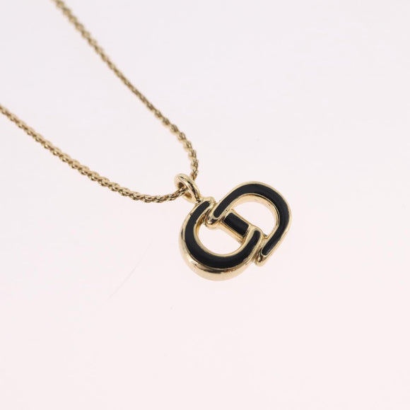 Christian Dior Necklace Metal Gold Tone Auth 206830