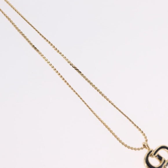 Christian Dior Necklace Metal Gold Tone Auth 206830