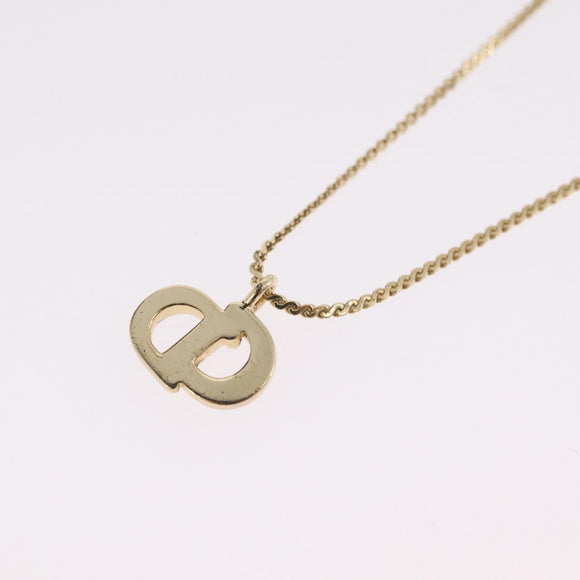 Christian Dior Necklace Metal Gold Tone Auth 206830