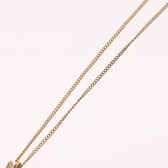 Christian Dior Necklace Metal Gold Tone Auth 206832
