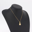 Christian Dior Necklace Metal Gold Tone Auth 206832-16