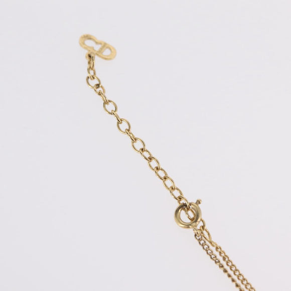 Christian Dior Necklace Metal Gold Tone Auth 206832