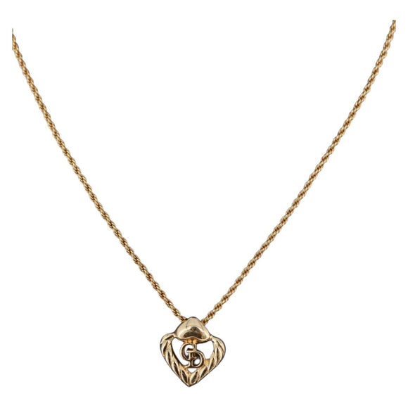 Christian Dior Necklace Metal Gold Tone Auth 206833