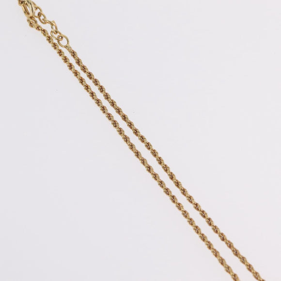 Christian Dior Necklace Metal Gold Tone Auth 206833