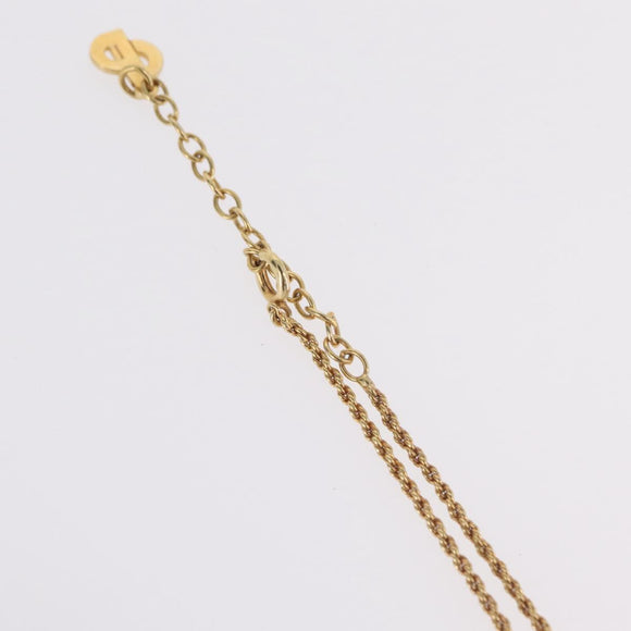 Christian Dior Necklace Metal Gold Tone Auth 206833