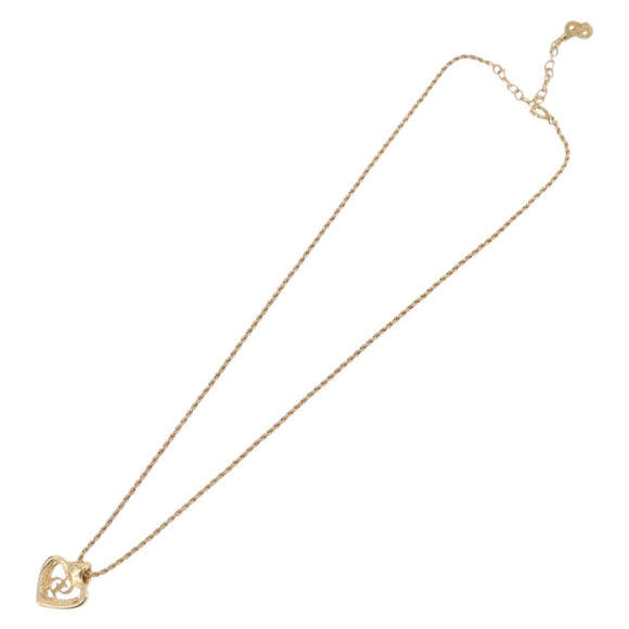Christian Dior Necklace Metal Gold Tone Auth 206833