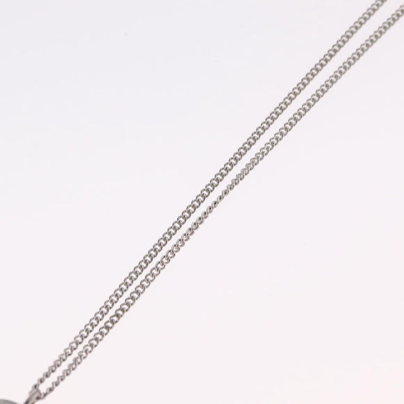 Christian Dior Necklace Metal Silver Auth 206834