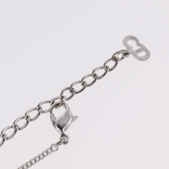Christian Dior Necklace Metal Silver Auth 206834
