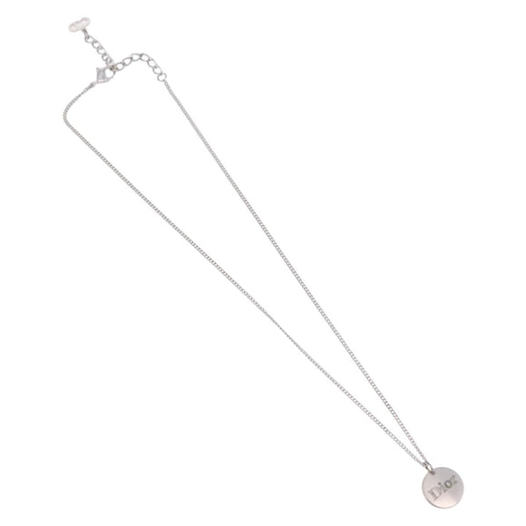 Christian Dior Necklace Metal Silver Auth 206834