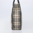BURBERRY Nova Check Hand Bag Canvas Beige Silver Auth 206837A-3