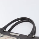 BURBERRY Nova Check Hand Bag Canvas Beige Silver Auth 206837A-8