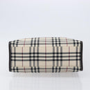 BURBERRY Nova Check Hand Bag Canvas Beige Silver Auth 206837A-5