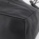 FENDI Hand Bag Leather Black Gold Auth 206838-11